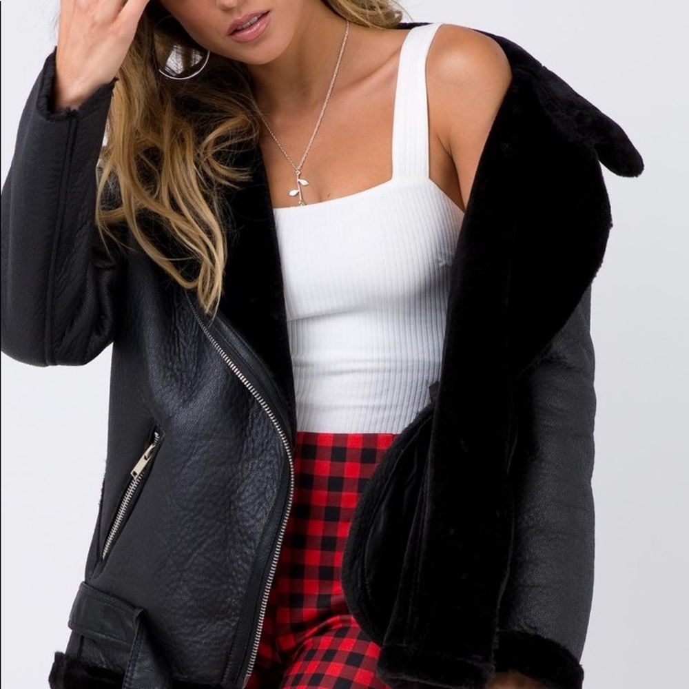 Princess Polly smoke & mirrors aviator jacket